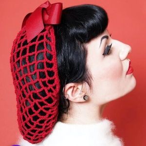 Red Pinup Retro rockabilly Vintage Hair Snood
